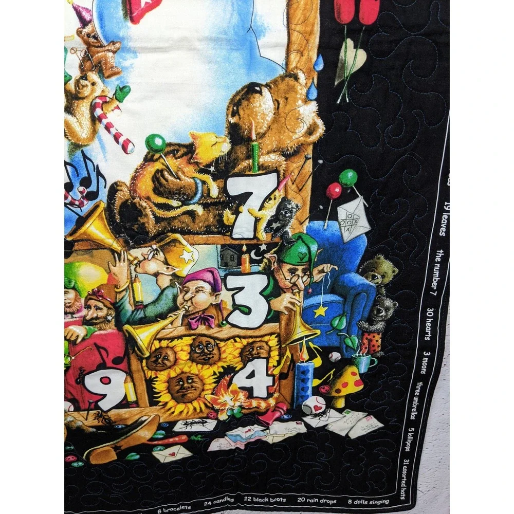 I Spy Hidden Object Quilt Wizard Snowman Reversible Kids Wall Hanging 41.5x34.5